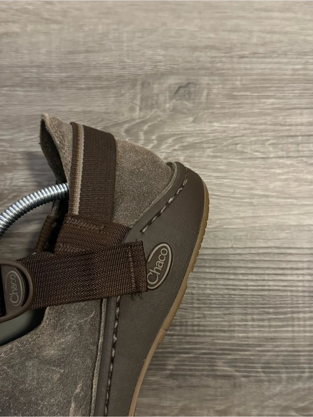 Chaco Men's Suede Slip-On Casual Shoes Adjustable Strap Gray/Brown US 10.5